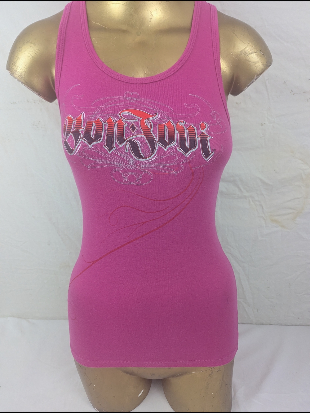 Bon Jovi Hot Pink Racerback Tank Size Small